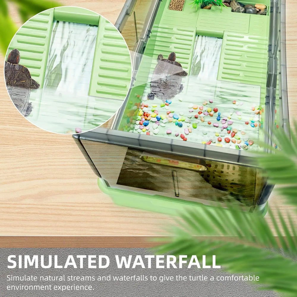 Deluxe Turtle Tank Kit: Filter, Pump, Heat Lamp, Wheels, Easy-Move Design