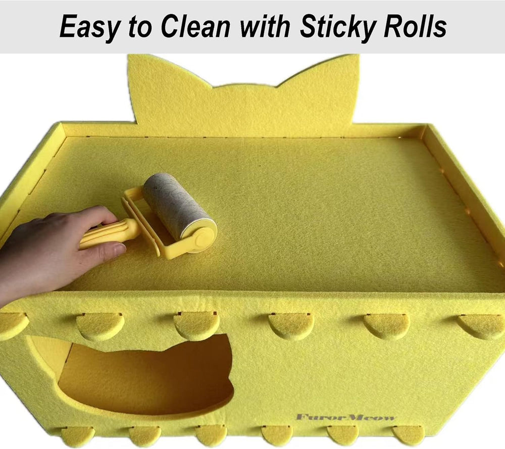 Durable Felt Cat Ear House: Large Cozy Indoor Bed Cave, Scratch-Resistant Hideaway