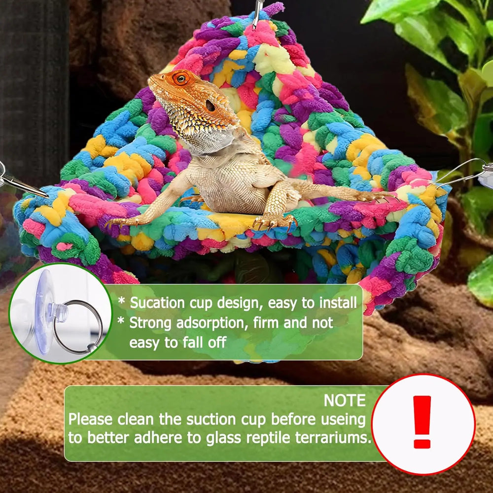 QWR Soft Double-Layer Reptile Hammock: Cozy Hideout & Play Swing for Lizards, Geckos
