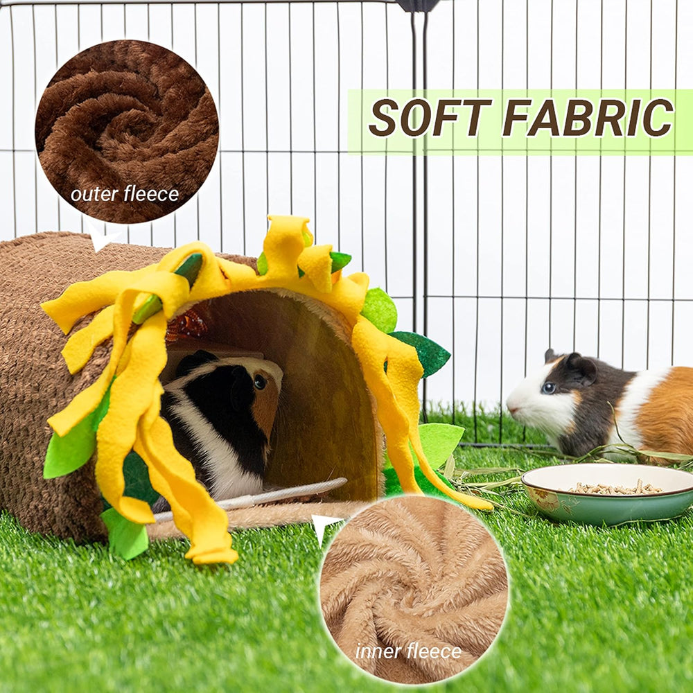 Cozy Fleece Small Animal Tunnel Hideout: Warm Plush Bed for Guinea Pigs