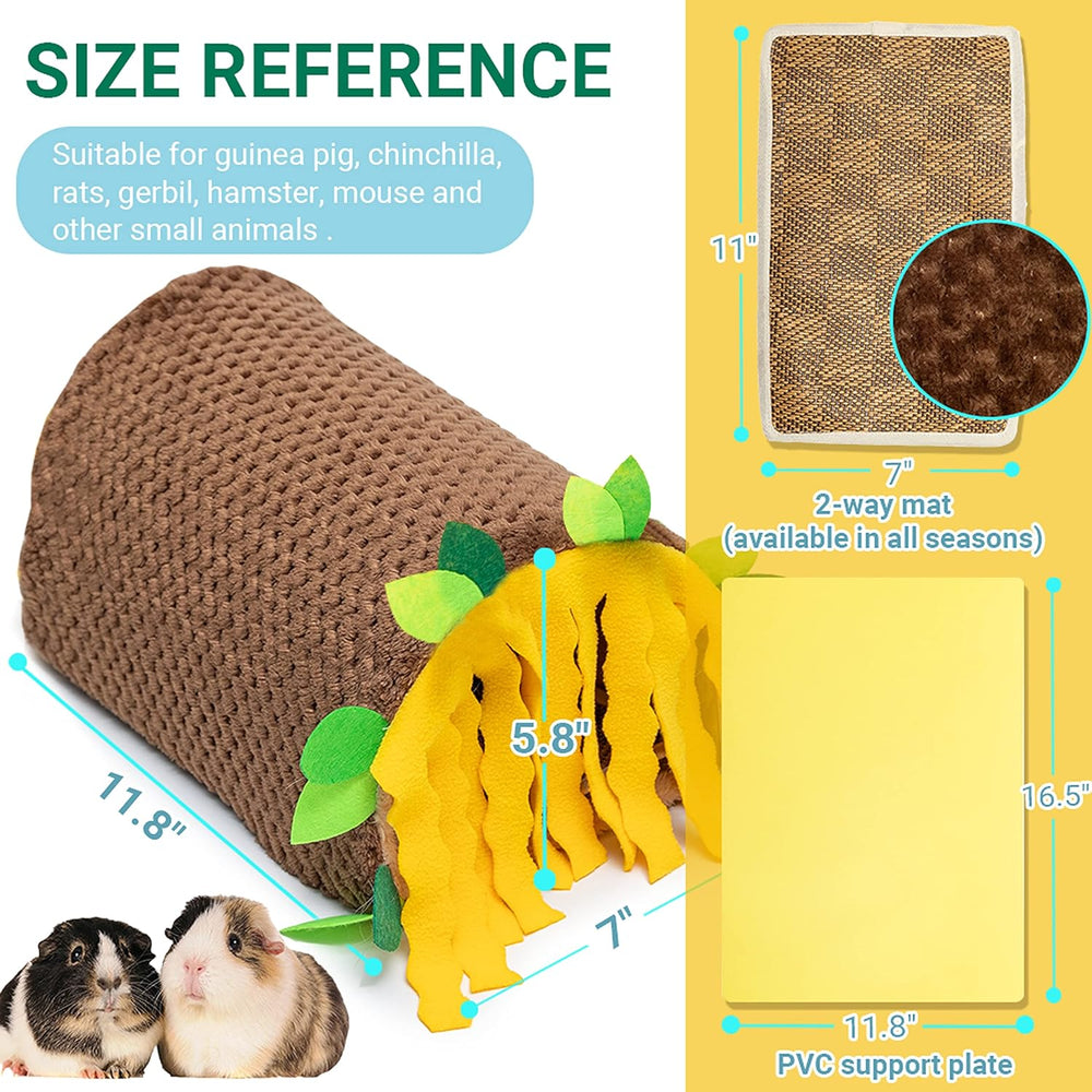 Cozy Fleece Small Animal Tunnel Hideout: Warm Plush Bed for Guinea Pigs