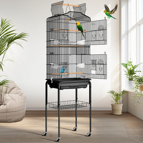 VIVOHOME 64-Inch Play Top Bird Cage: Rolling Stand for Parrots, Conures