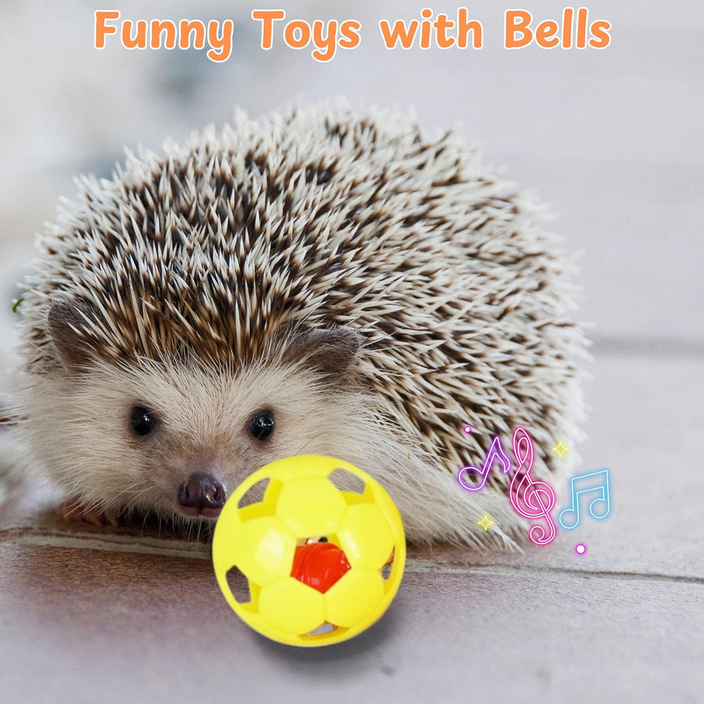 Interactive Hedgehog Hideout Tunnel with Bell Ball Toys for Small Pets