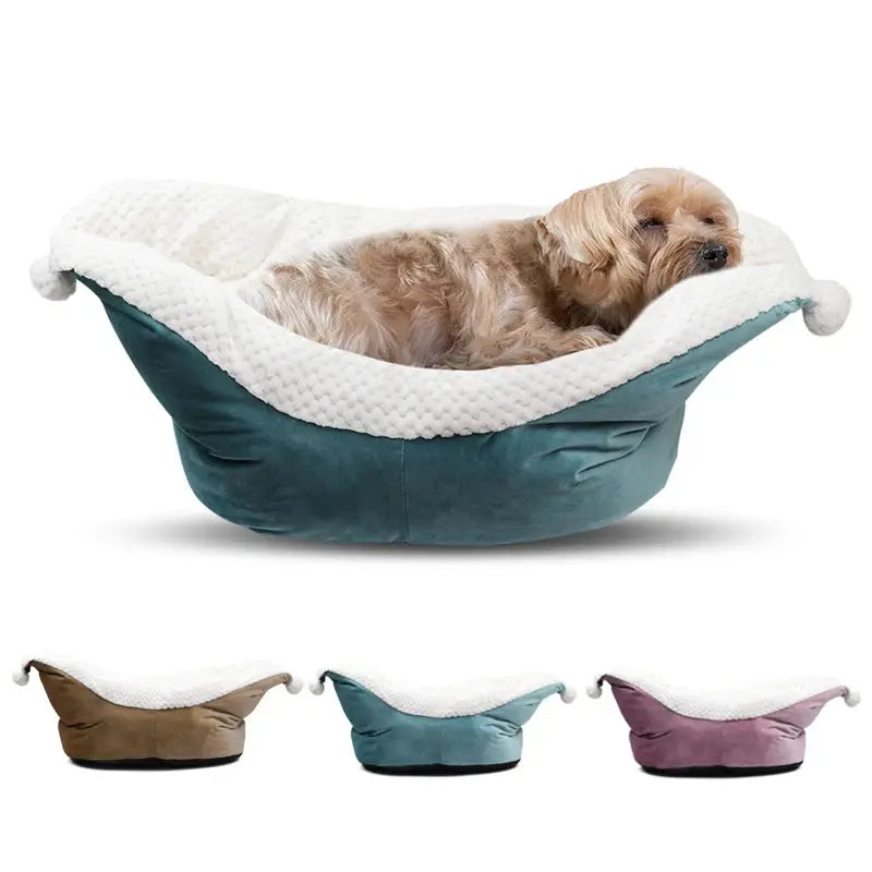 Cozy Deep Sleep Boat-Shape Pet Bed for Small Dogs and Cats