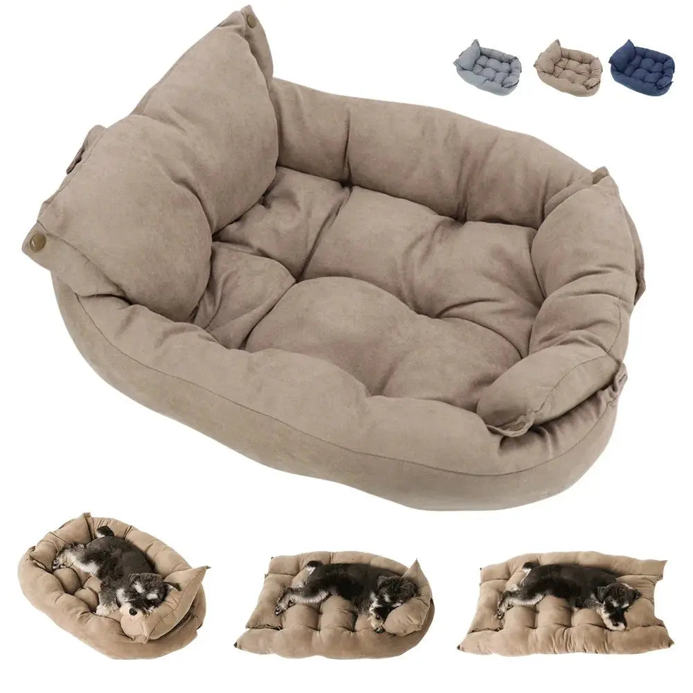 Deluxe 3-in-1 Pet Bed: Warm, Soft Puppy Kitten Nest & Dog Sofa