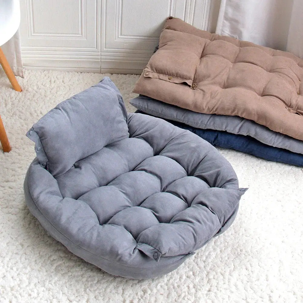 Deluxe 3-in-1 Pet Bed: Warm, Soft Puppy Kitten Nest & Dog Sofa