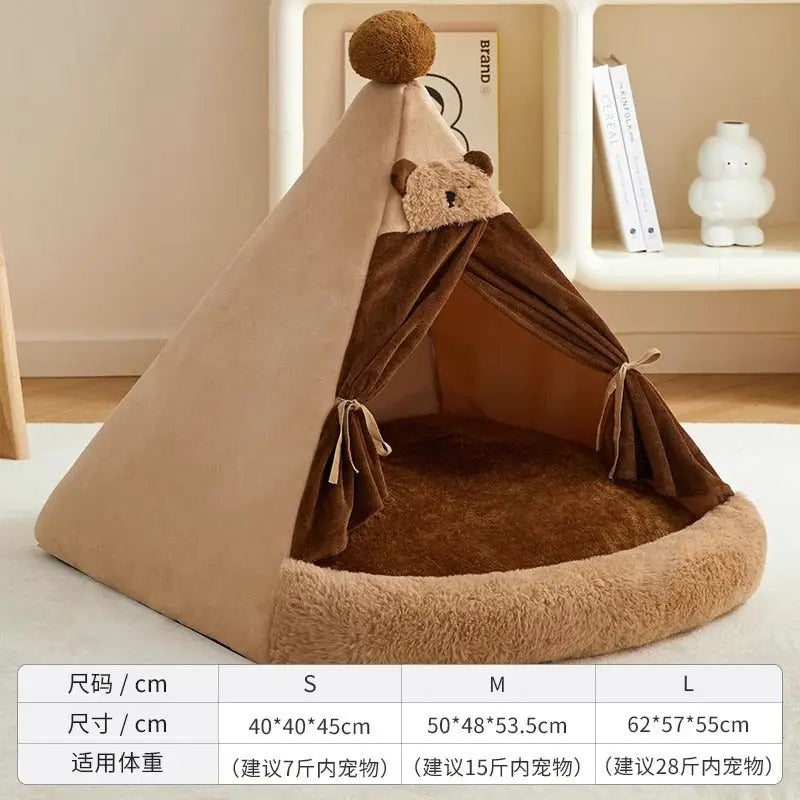Cozy All-Season Pet Tent Kennel: Removable, Washable Comfort for Dogs & Cats