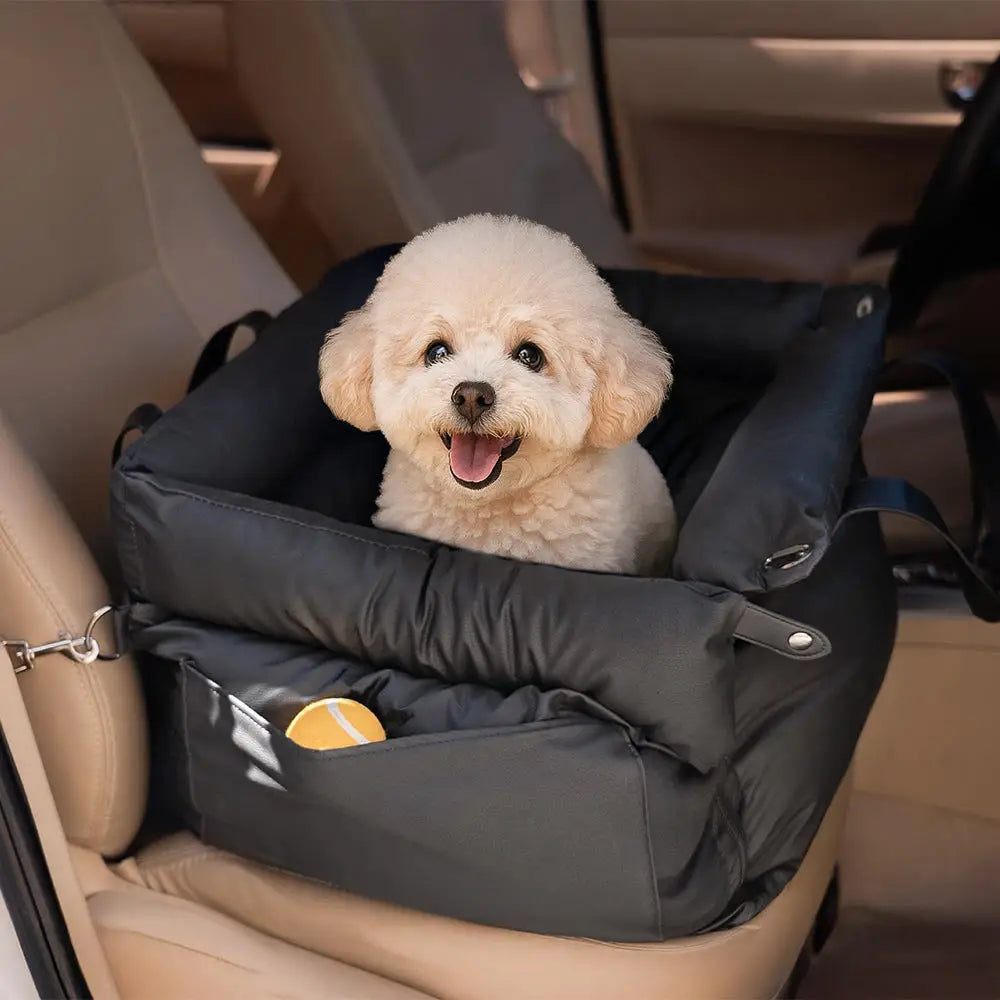 Luxury Faux Leather Pet Car Seat & Booster Bed for Dogs Cats Travel Safety Comfort