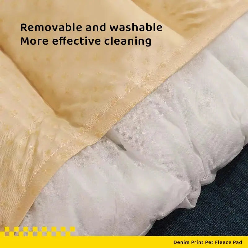 Premium Velour Pet Bed: Warm, Ergonomic Sleeping Pad for Dogs & Cats