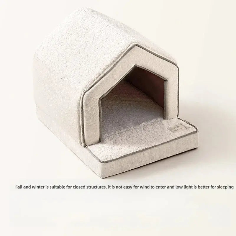 Waterproof Winter Pet Igloo House: Cozy, Collapsible Dog & Cat Bed