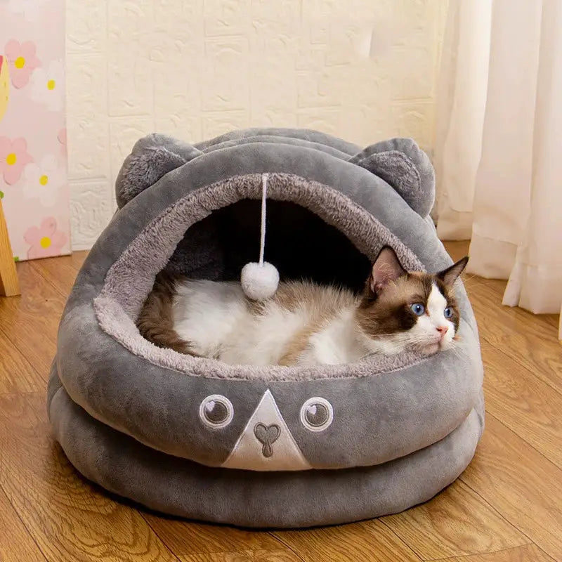 Cozy Slipper Pet Bed: Warm, Breathable, Foldable Dog & Cat House