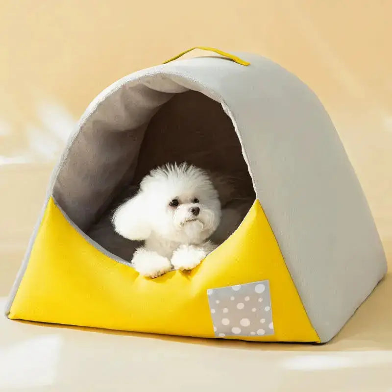 Cozy All-Season Pet House: Removable Washable Warm Enclosed Dog Cat Kennel Bed