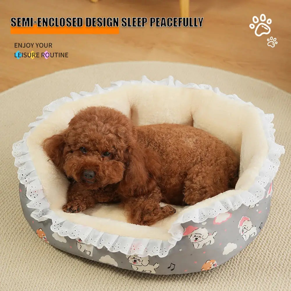 Ultimate Deep Sleep Plush Floral Pet Bed – Warm Winter Comfort for Cats & Dogs