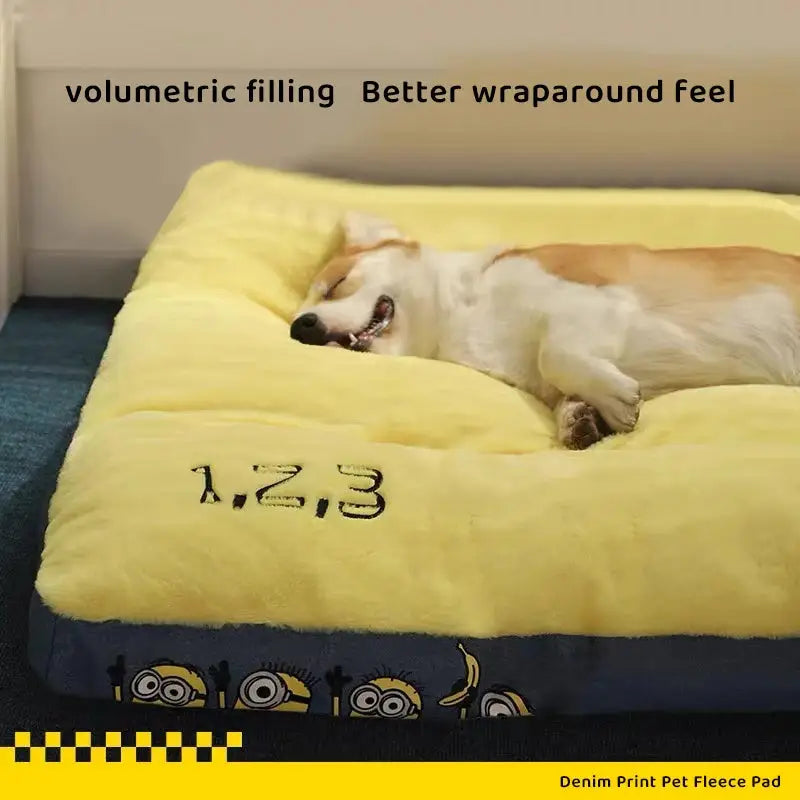 Premium Velour Pet Bed: Warm, Ergonomic Sleeping Pad for Dogs & Cats