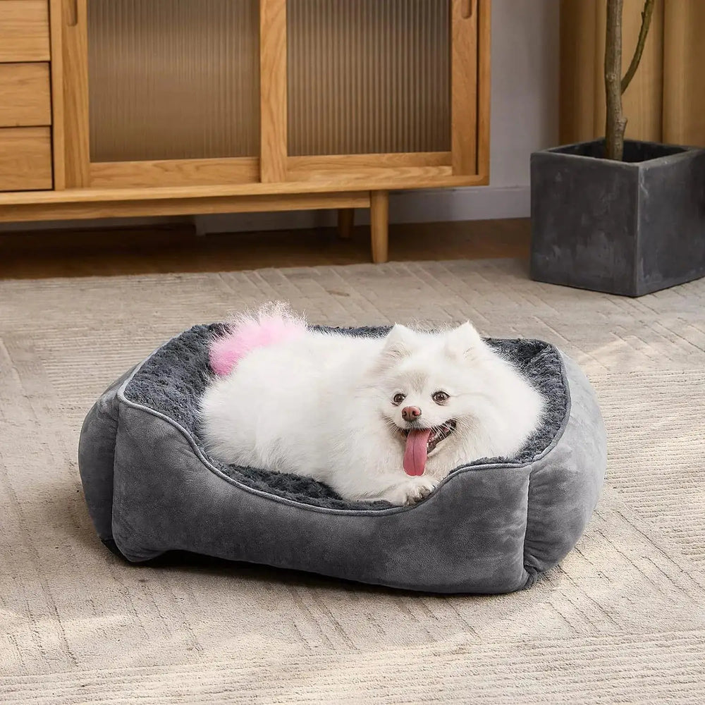 Premium Washable Square Plush Pet Bed: Waterproof Mattress for Medium Dogs