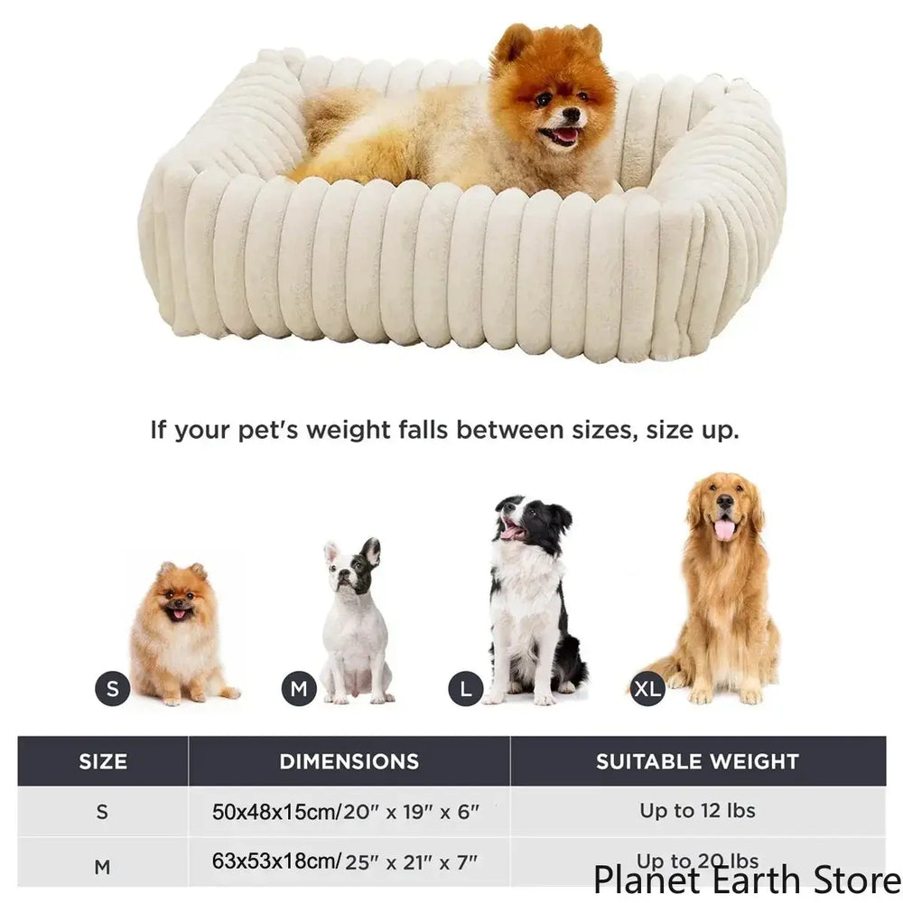 Small Dog Cat Luxury Plush Bed: Warm, Washable Sofa Nest