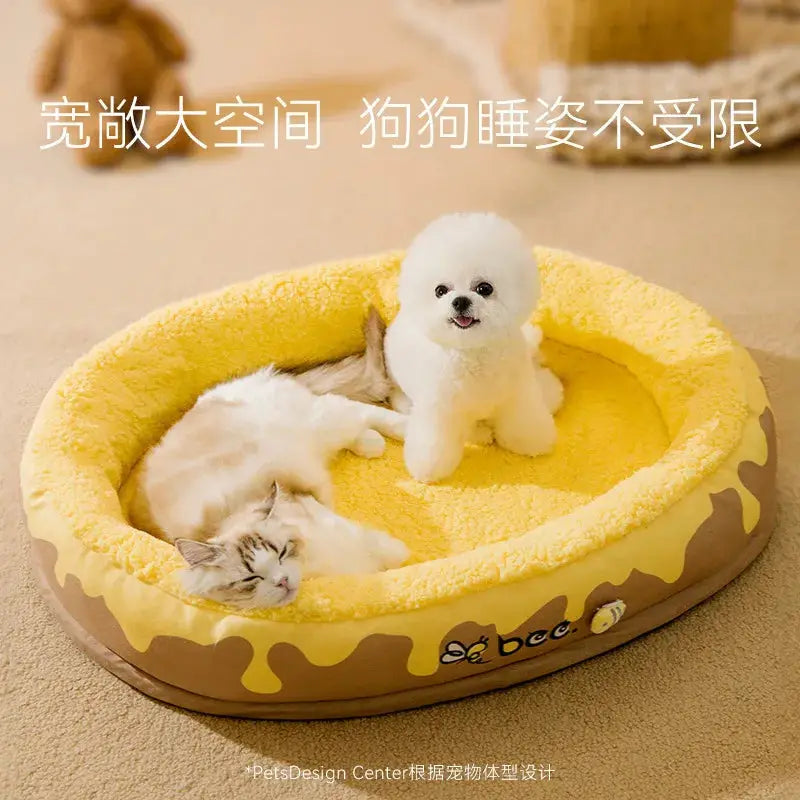 Cozy All-Season Washable Pet Bed: Warm Dog Kennel, Cat Nest