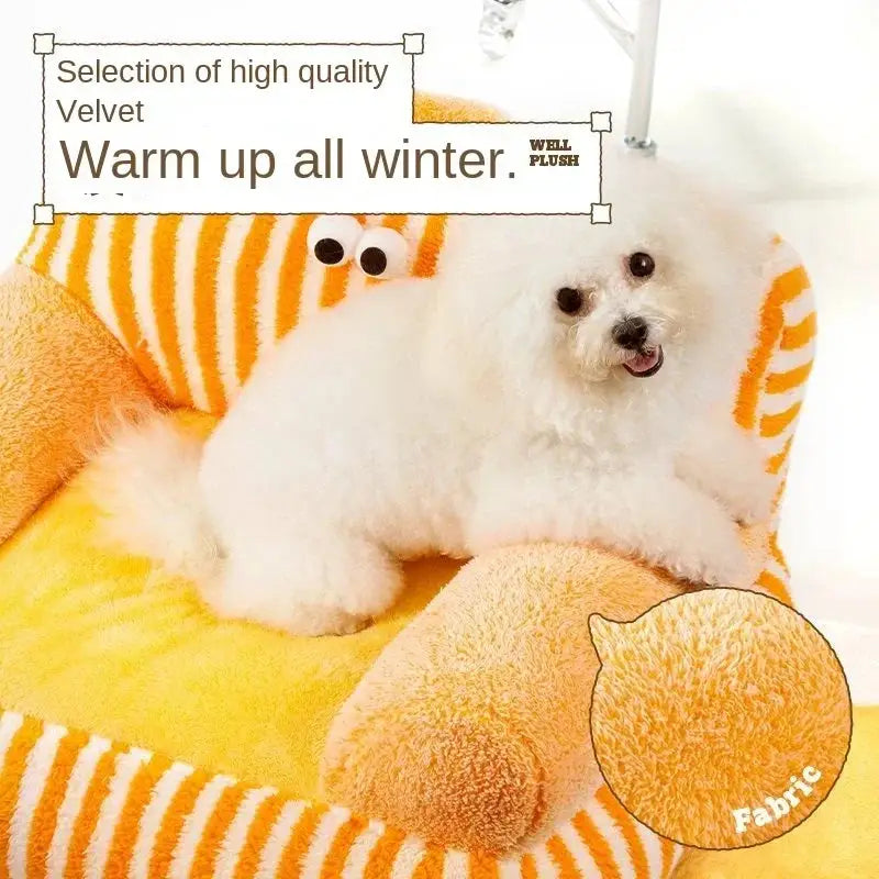 Ultra-Soft Winter Warm Detachable Pet Bed Sofa for Dogs & Cats