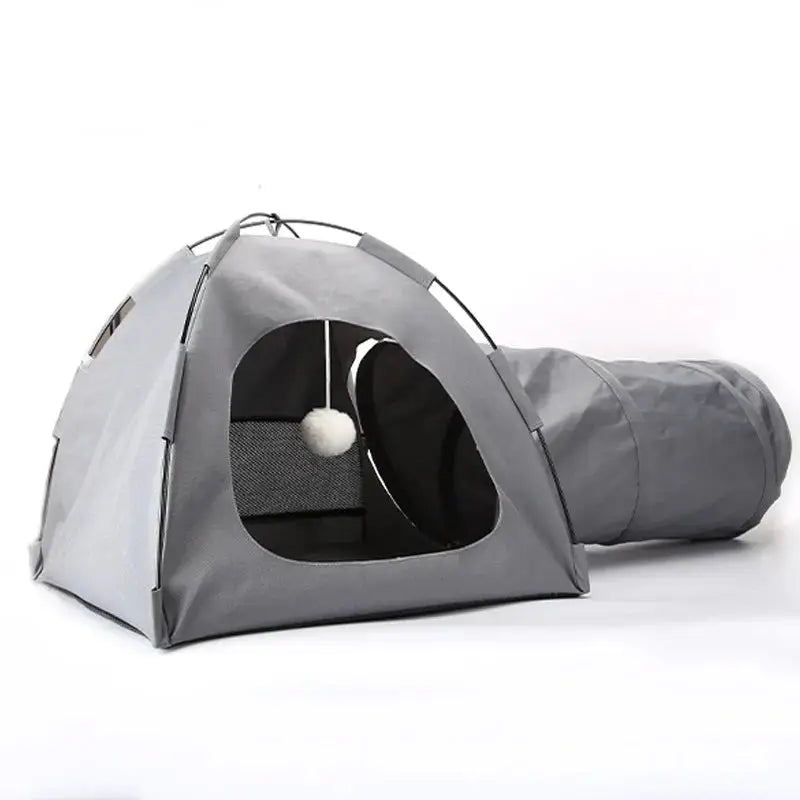 Portable Foldable Cat House Tent, Four Seasons Pet Nest Tunnel Bed Mat