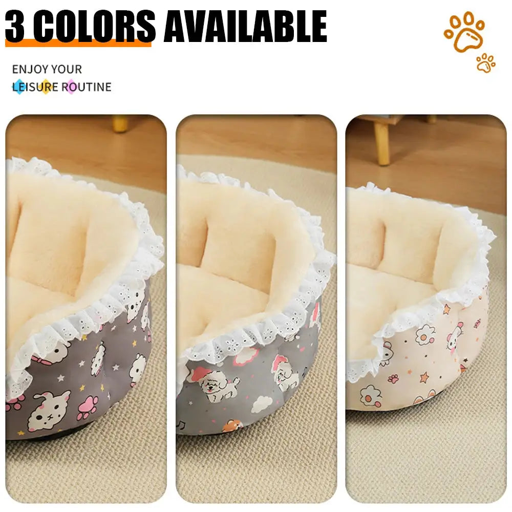 Ultimate Deep Sleep Plush Floral Pet Bed – Warm Winter Comfort for Cats & Dogs