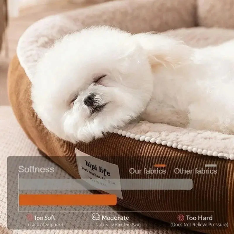 Plush Winter Warm Pet Bed: Thick Cotton Dog Cat Cave Sofa House