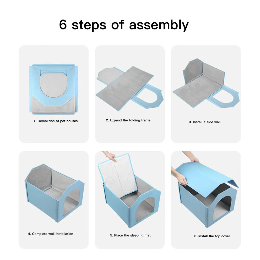 Foldable Waterproof Pet House for Indoor Outdoor Small Medium Dogs Cats