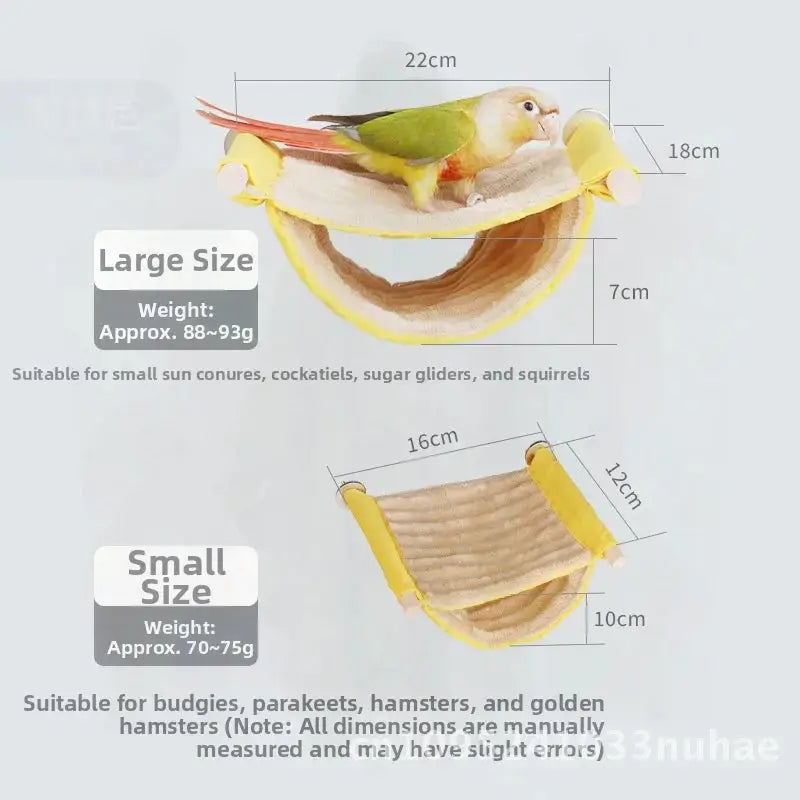 Cozy Multicolor Pet Hammock: Washable Perch for Parrots, Hamsters, Cats, Medium Size