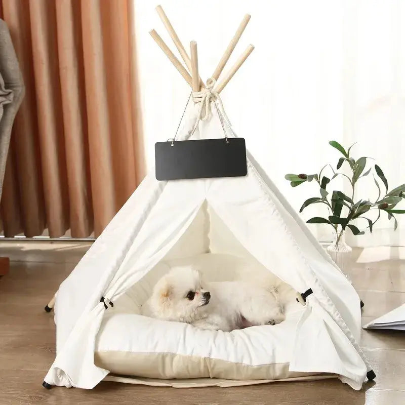 Luxury Washable Pet Teepee Tent: Cozy Dog & Cat Bed with Cushion