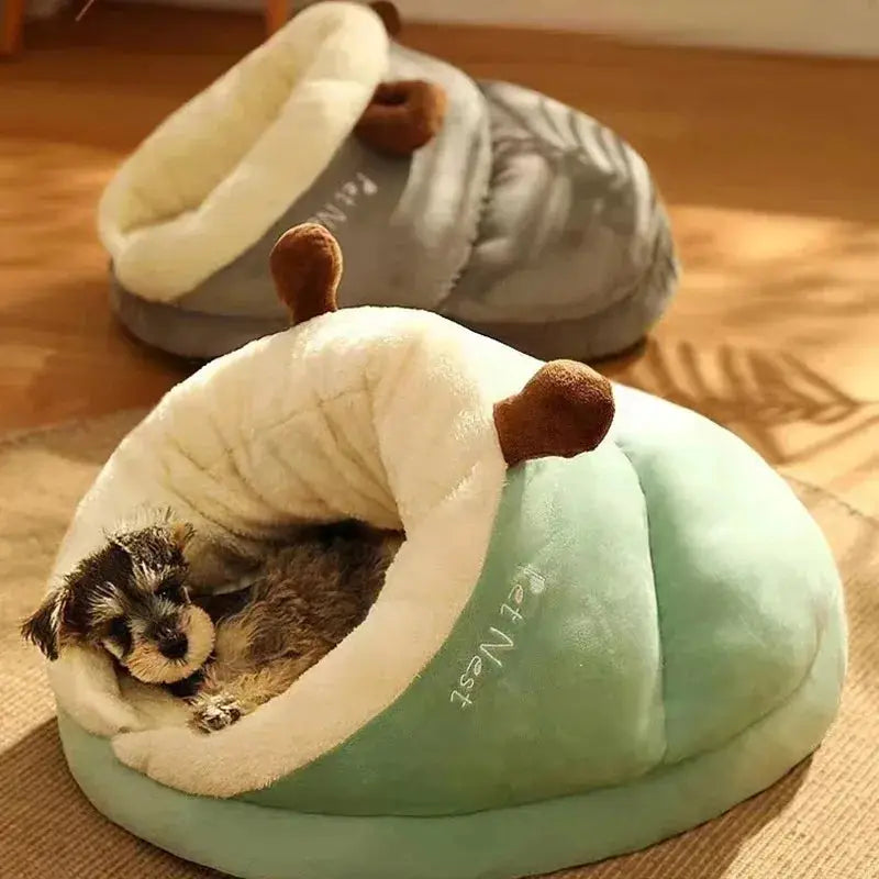 Cozy Slipper Pet Bed: Warm, Breathable, Washable Foldable Dog & Cat House