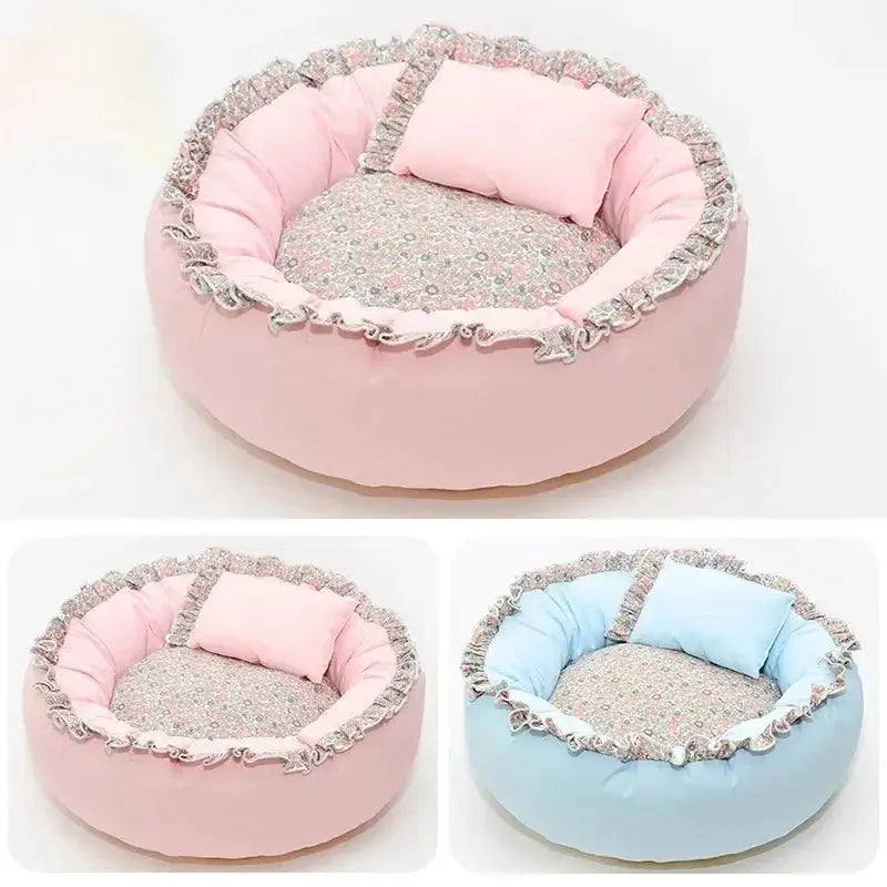 Cozy Floral Pet Sleeping Bag Bed: Soft Warm Breathable Winter Dog Cat Nest