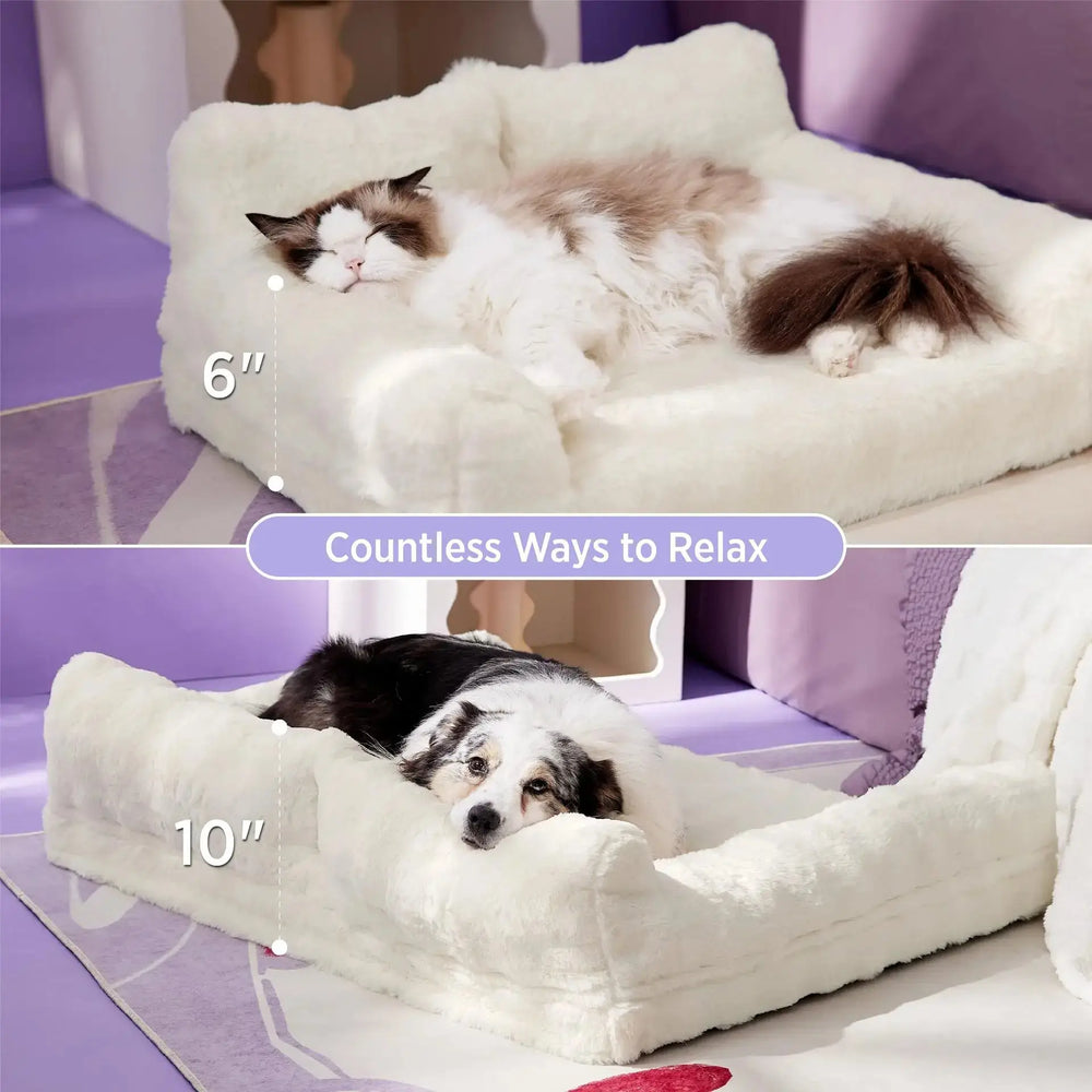 Plush Rabbit Fur Washable Pet Sofa Bed for Small Dogs & Cats