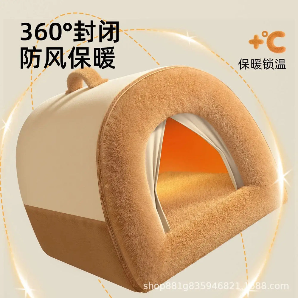 Cozy Bear Dog House: Universal, Washable, Enclosed Pet Bed for All Seasons