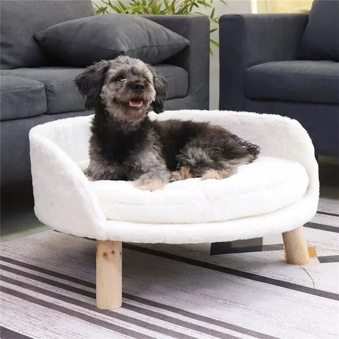 Ultra-Soft Elevated Pet Sofa Bed: Removable Washable Cushion for Cats & Small Dogs