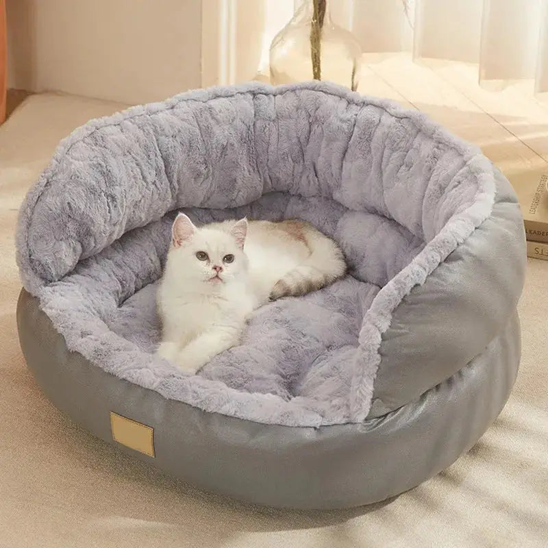 Cozy Plush Round Pet Bed - Anti-Anxiety Calming Cuddler for Dogs
