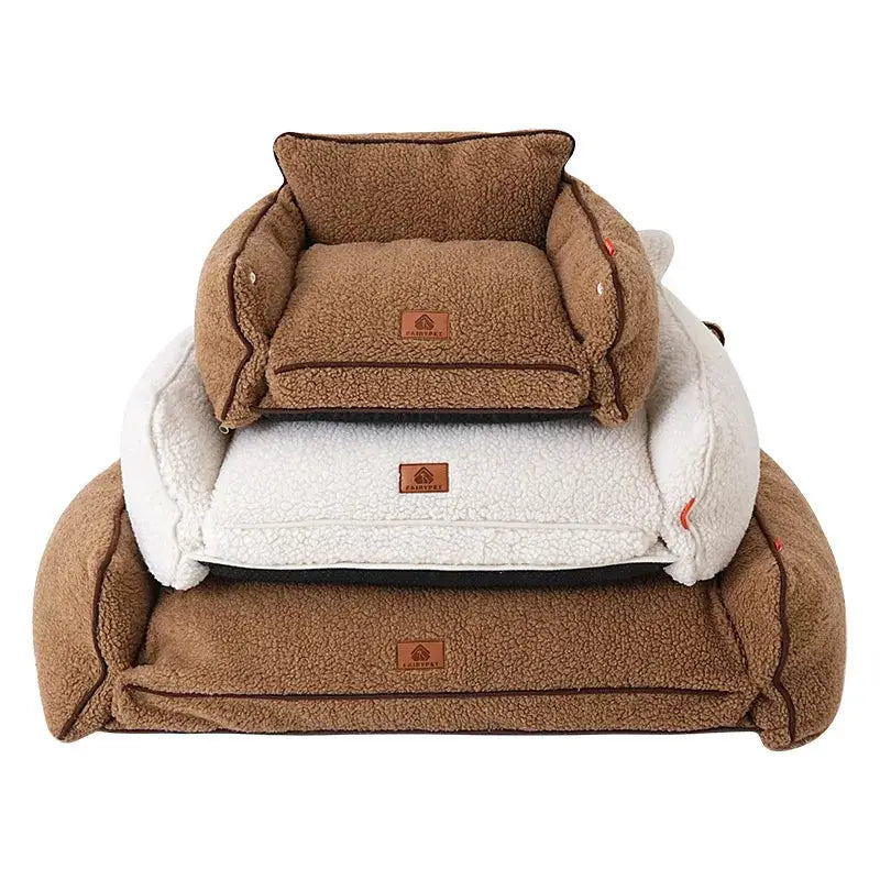 Cozy Winter Warm Pet Bed Sofa for Dogs & Cats - Removable Washable Sleeping Mat