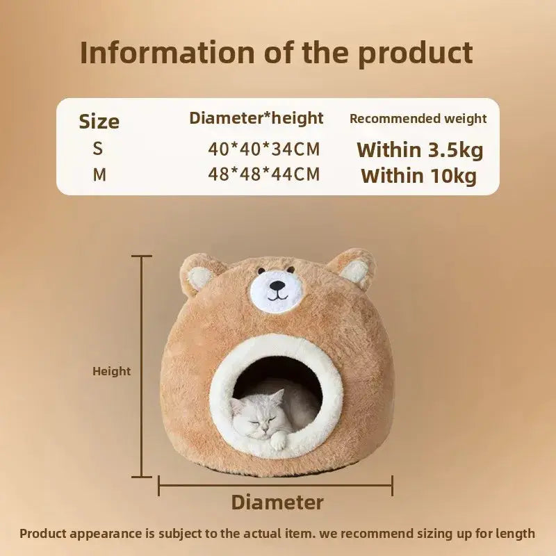 Luxurious Plush Cat Nest: Warm Winter Pet House Sleeping Cradle Kennel