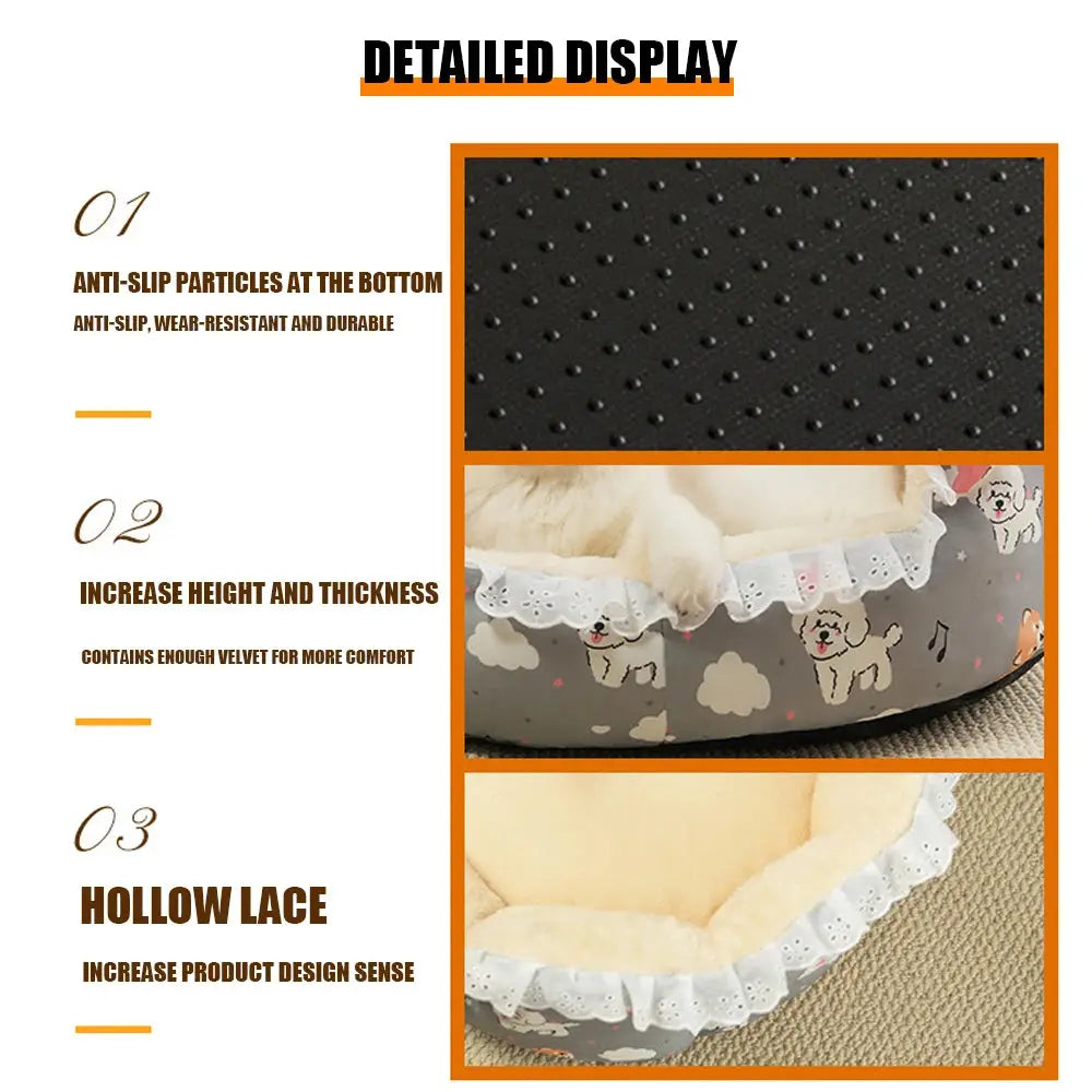 Ultimate Deep Sleep Plush Floral Pet Bed – Warm Winter Comfort for Cats & Dogs