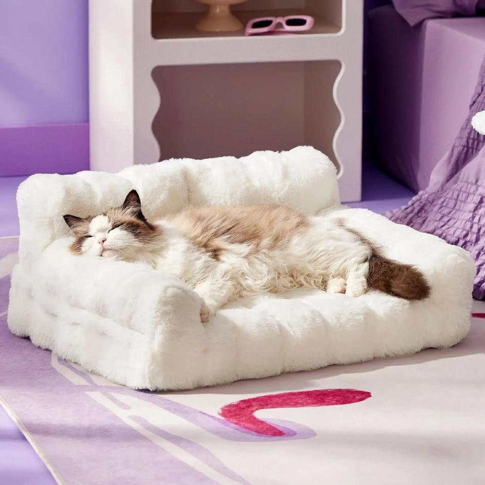 Plush Rabbit Fur Washable Pet Sofa Bed for Small Dogs & Cats