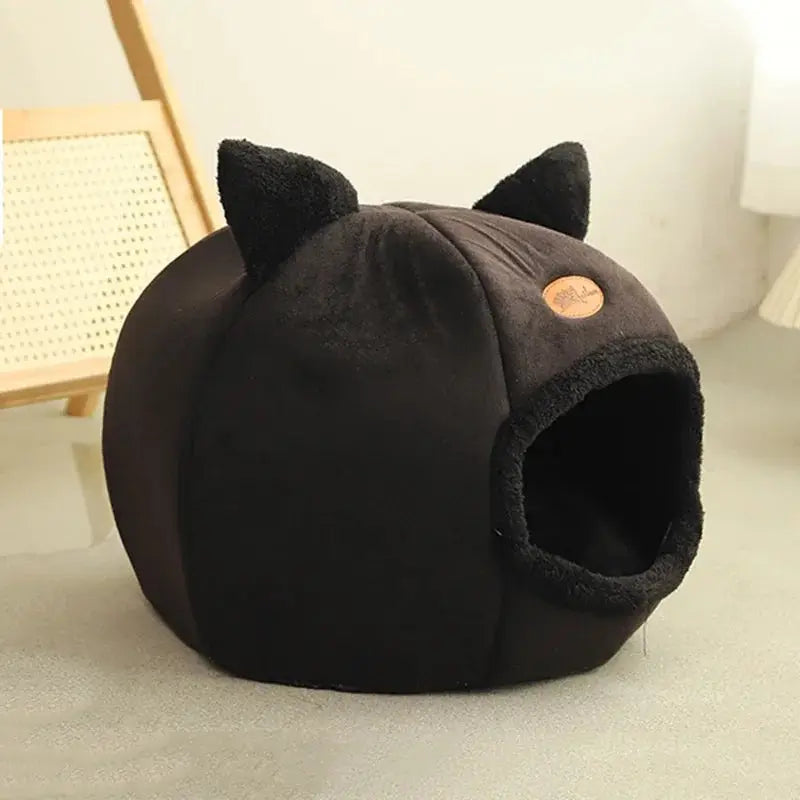 Cozy Winter Deep Sleep Cat & Small Dog Bed | Warm Indoor Pet Cave Nest