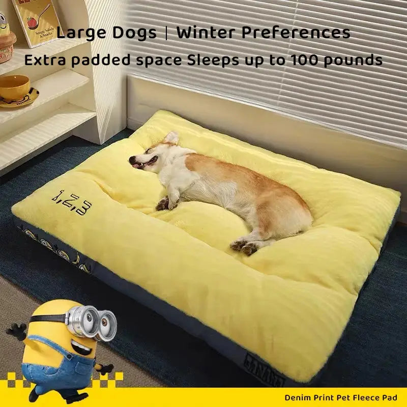 Premium Velour Pet Bed: Warm, Ergonomic Sleeping Pad for Dogs & Cats