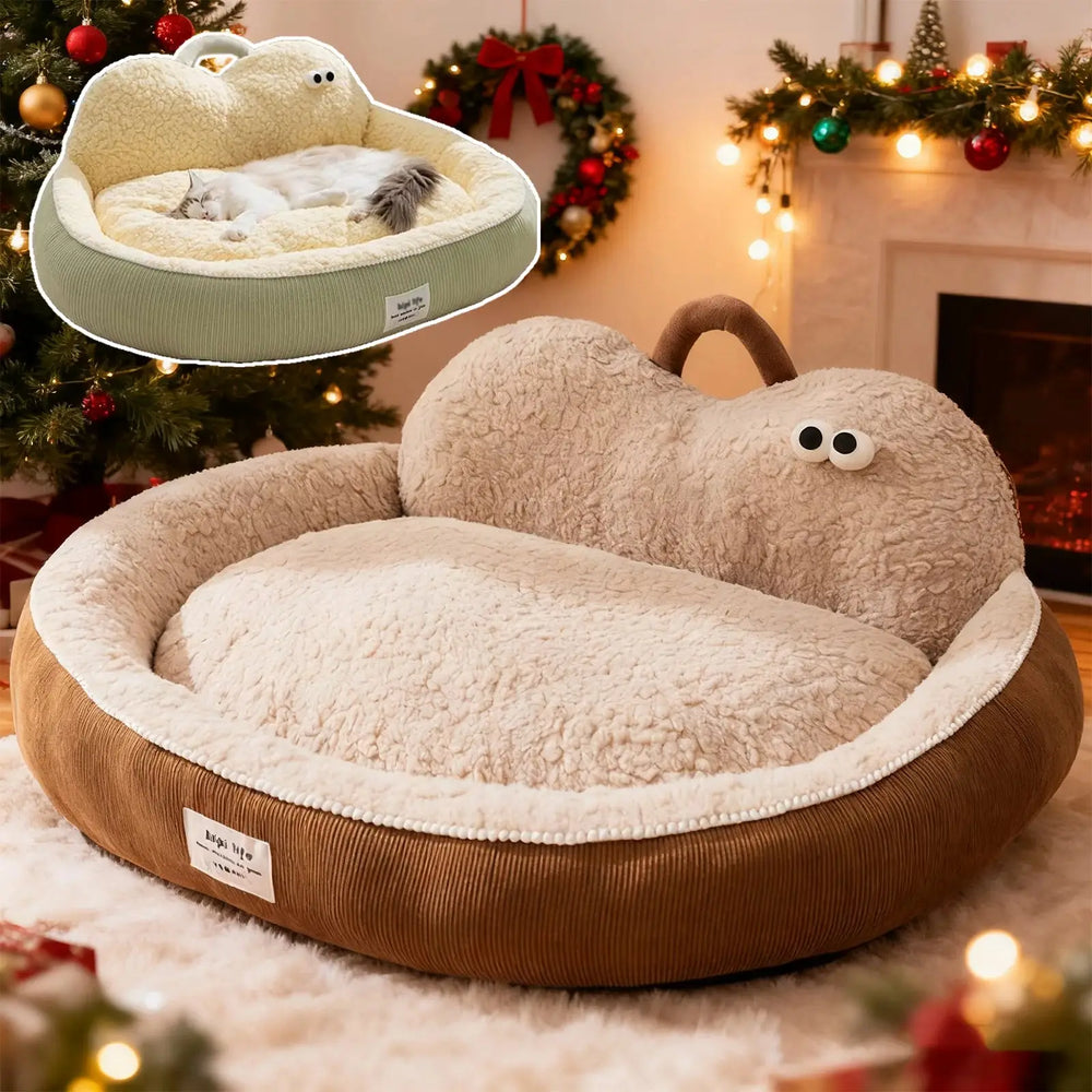 Plush Winter Warm Pet Bed: Thick Cotton Dog Cat Cave Sofa House