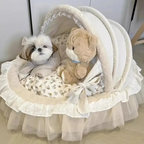 Luxury Soft Detachable Washable Pet Cradle Bed for Dogs Cats Puppies