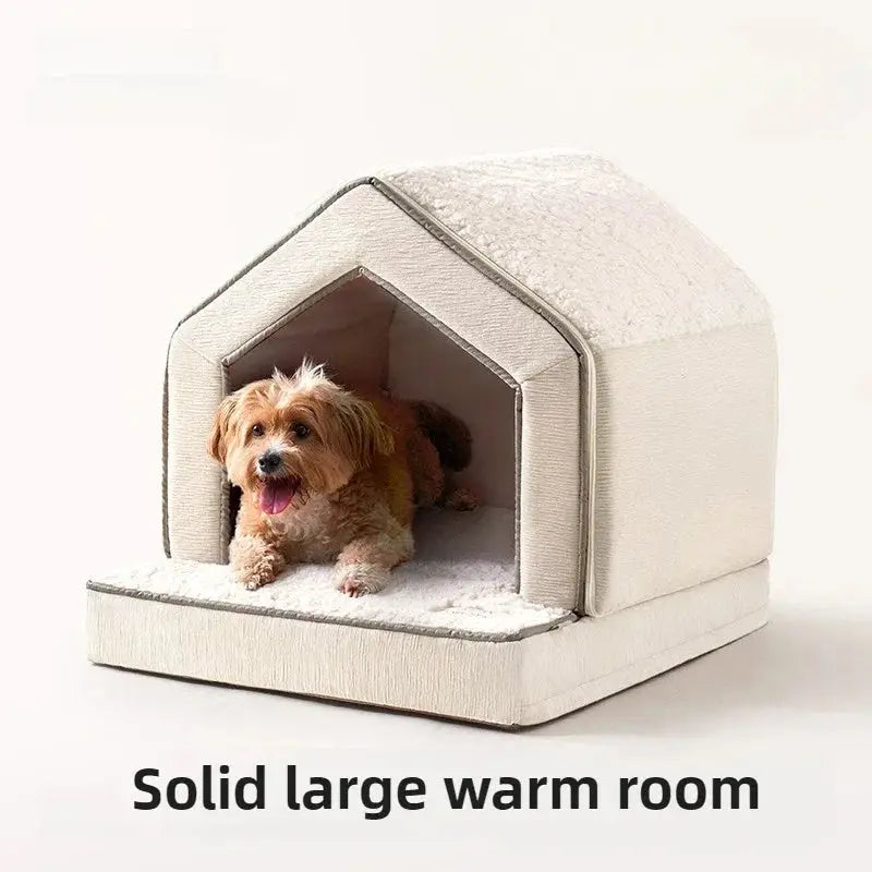 Waterproof Winter Pet Igloo House: Cozy, Collapsible Dog & Cat Bed