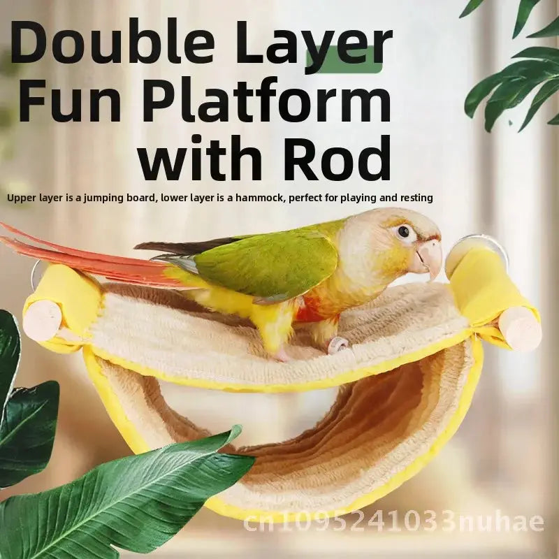 Cozy Multicolor Pet Hammock: Washable Perch for Parrots, Hamsters, Cats, Medium Size