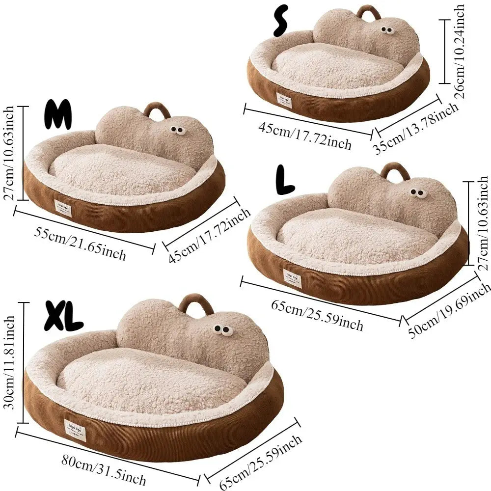 Plush Winter Warm Pet Bed: Thick Cotton Dog Cat Cave Sofa House