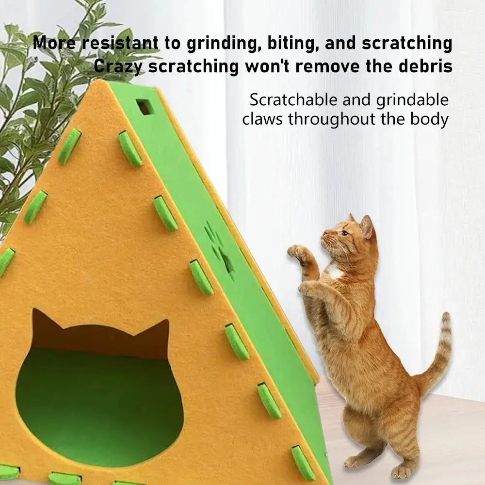 Vertical Cat Scratching Board & Cozy Bed Nest - Durable Corrugated Cardboard Toy