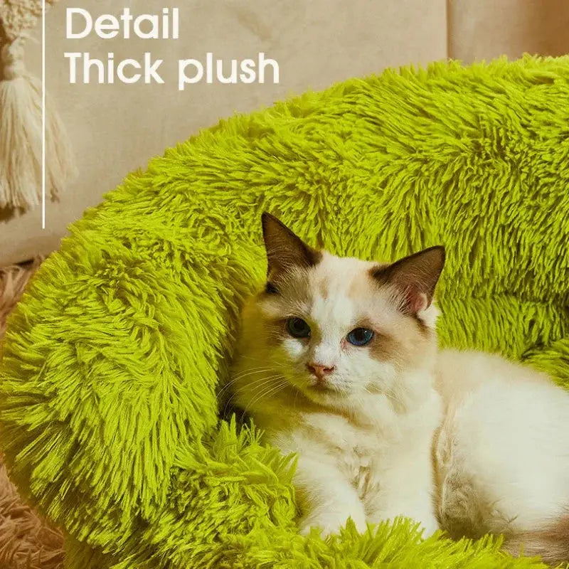 Warm Green Monster Pet Cave Bed – Washable, Semi-Enclosed, for Cats & Dogs