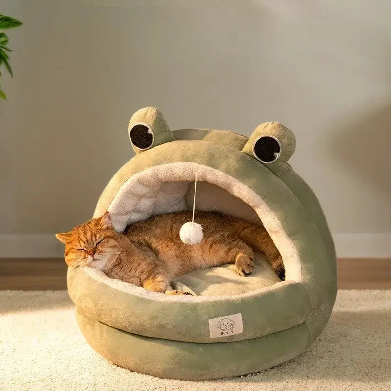 Adorable Panda Yurt Style Pet Nest: Warm Semi-Closed Cat Playhouse & Dog Bed