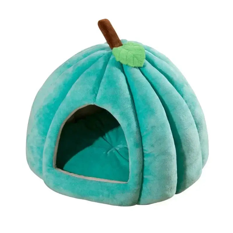 Cozy Pumpkin Pet House for Cats Small Dogs, Soft Warm Semi-Enclosed Kennel