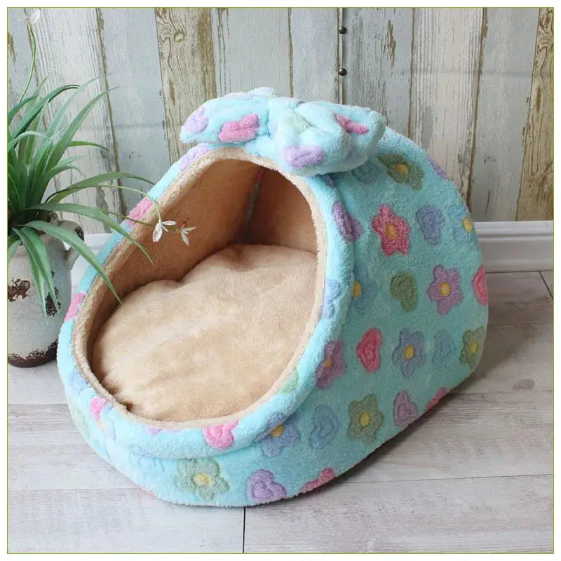 Plush Warm Pet Bed for Small Medium Dogs Cats - Cozy Kennel